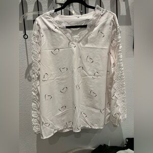 Silky Lacey heart blouse